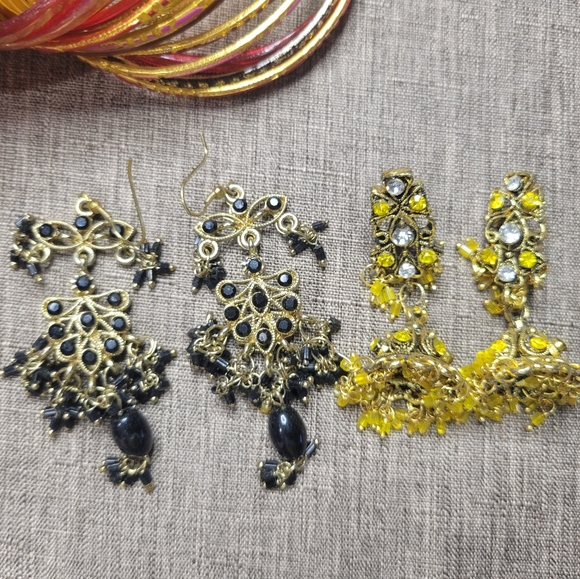 Colorful Indian Style Bangle and Earring Set - Picture 5 of 8